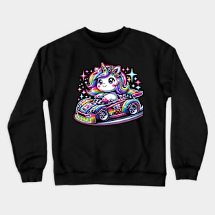 Monster Truck Unicorn Birthday Party Monster Truck Girl Crewneck Sweatshirt